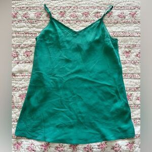 J.Crew Green Silk Cami – XS | Minimalist, Lightweight, Summer Essential